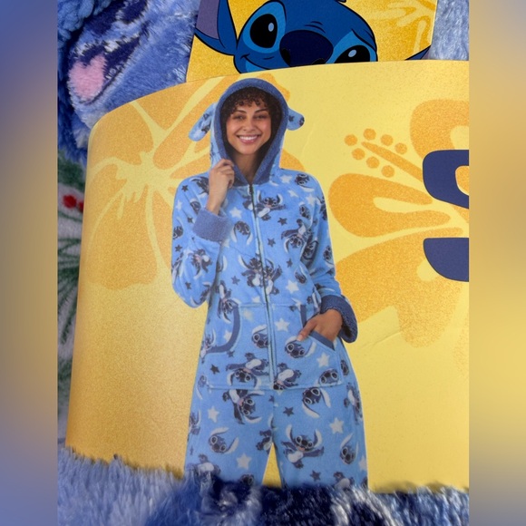 Disney Stitch Women’s Plush Fleece One-Piece Pajama | Medium (10–12) | NWT - Picture 3 of 7